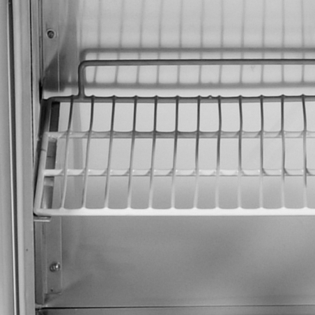 Холодильний стіл для піци - 0,9 x 0,7 m - 2 скляних дверей та Granitplatte GGM Gastro - 3