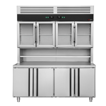 Холодильний стіл з настінною холодильною вітриною - 1800x700 мм GGM Gastro - 4