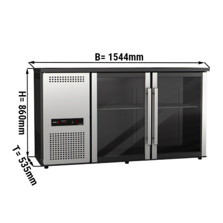 Холодильник барний для напоїв 300 літрів - з 2 скляними дверима GGM Gastro - 2