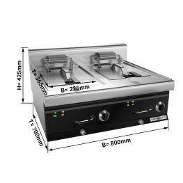 Фритюрниця електрична - 11,5 + 11,5 Л (18 kW) GGM Gastro