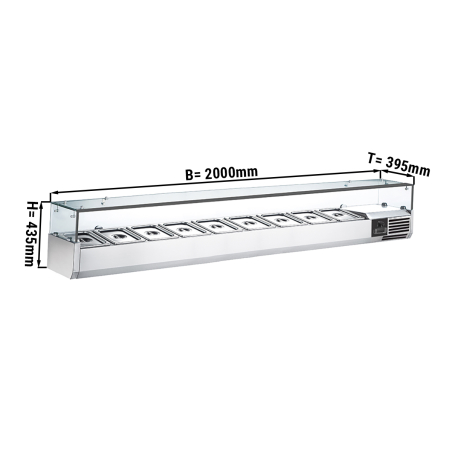 Холодильна вітрина під гастроемності PREMIUM - 2,0 x 0,4 m - для 9x 1/3 GN-Behälter GGM Gastro - 1