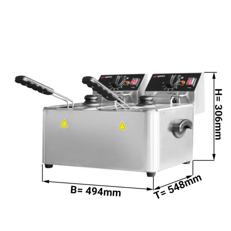 Фритюрница электрическая (обьем: 4+4 л) GGM Gastro - 1