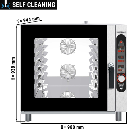 Пароконвектомат цифровой - 6x GN 2/1 - вкл. самоочистку GGM Gastro - 1