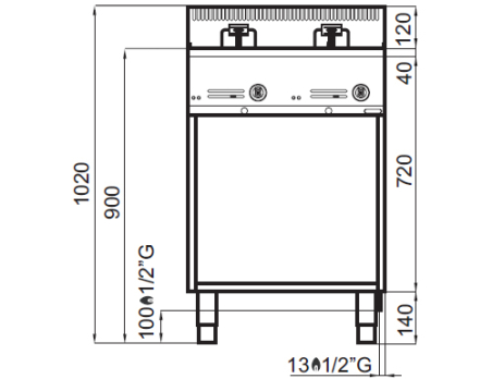 Фритюрниця газова 8+8 літрів (13,2 кВт) GGM Gastro - 4