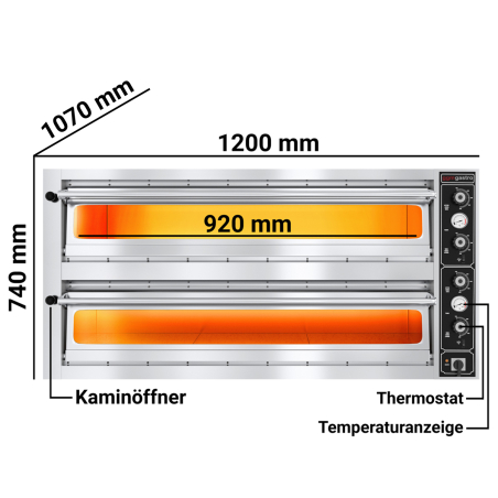 Піч для піци, 9+9 х 30 см, 2 камери - 1