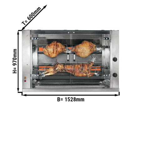 Гриль газовий для баранини / свинини з 2 роженами GGM Gastro - 1
