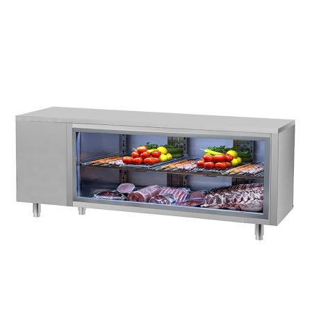 Холодильний стіл з склом на фасаді - 2,3 x 0,7 m GGM Gastro - 2