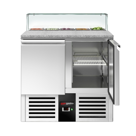 Холодильний стіл для піци зі скляною вітриною PREMIUM 0,9 x 0,7 m / 2 двері / 240 л GGM Gastro - 5