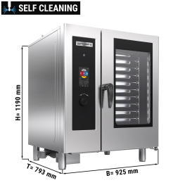 Газовый пароконвектомат с встроенным бойлером -сенсорный экран  GGM Gastro