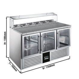 Саладетта PREMIUM - 1,36 x 0,7 m - 3 скляних дверей GGM Gastro