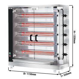 Гриль для курей газовий - 5 рожни на 25 курей GGM Gastro