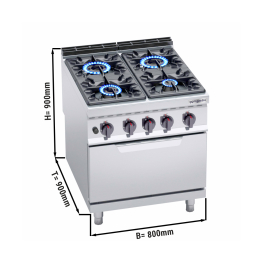 Плита газовая с газовой духовкой (4 конфорки / мощность: 34,5 кВт +7,8 кВт) GGM Gastro