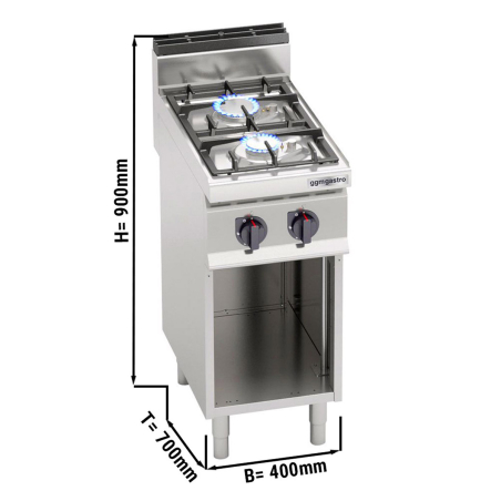 Плита газовая (2 конфорки / автоподжиг) GGM Gastro - 1