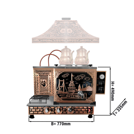 Кип'ятильна станція / кип'ятильник - 0,77 m - 22 Л - турецький дизайн GGM Gastro - 1