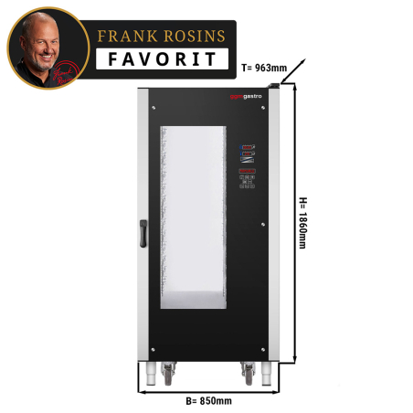 Пароконвектомат 20 x GN 1/1 із стелажним візком GGM Gastro - 1