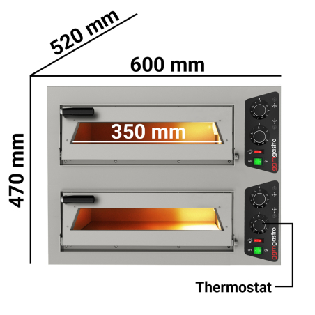 Печь для пиццы, 1+1 х 35 см, 2 камеры - 1
