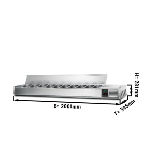 Настільна холодильна вітрина PREMIUM - 2.0 x 0.4 m - для 9x 1/3 GN GGM Gastro - 1