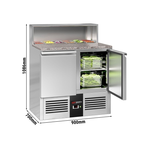 Холодильний стіл саладетта PREMIUM 0,90 m x 0,70 m / 2 двері / 240 л GGM Gastro - 2