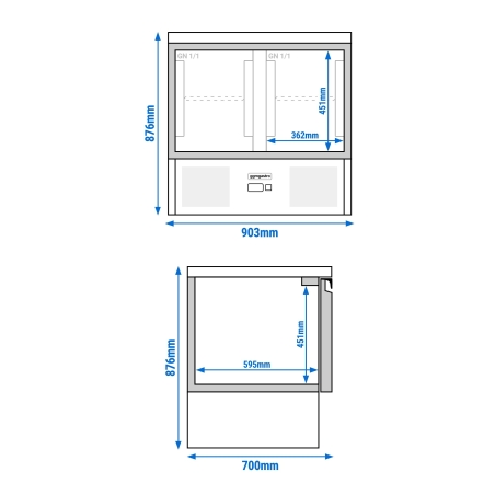 Холодильный стол саладетта PREMIUM - 0,9 x 0,7 m / 2 двери / объем: 240 л GGM Gastro - 14