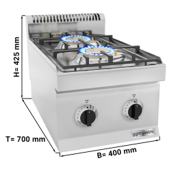 Плита (газовая / 2 конфорки / автоподжиг) GGM Gastro