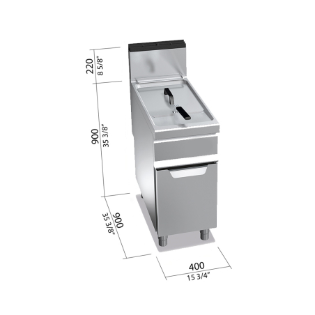 Фритюрниця газова 20 л (17,5 kW) GGM Gastro - 3