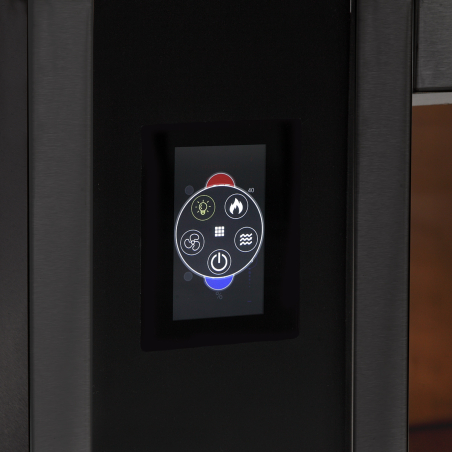 Ротаційна газова конвекційна піч для випічки - чорний - сенсорне управління - 10x EN 60x40 - з ростійною шафою GGM Gastro - 3