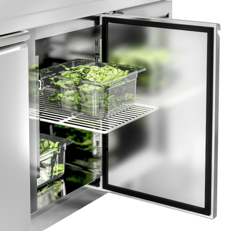 Холодильный стол с бортом ЕСО - 1,8 x 0,7 m / 3 двери GGM Gastro - 9