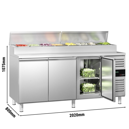 Холодильний стіл саладетта PREMIUM з вітриною для контейнерів 10x 1/3 GN / 3 двері / 580 л GGM Gastro - 2