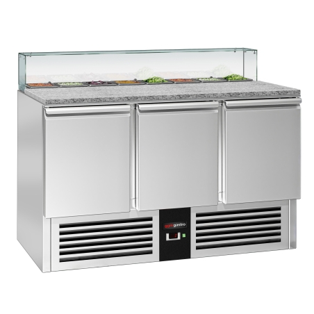 Холодильний стіл саладетта зі скляною вітриною PREMIUM 1,36 x 0,7 m / 3 двері / 368 л GGM Gastro - 3