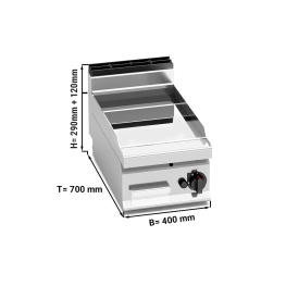 Жарова поверхня газова - гладка - з глянцевим покриттям (6,9 kW) GGM Gastro
