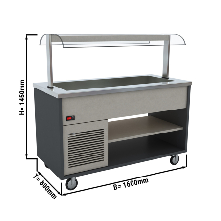 Салат-бар охлаждаемый - 1.6 x 0.8 m / для 4x GN 1/1 GGM Gastro - 1
