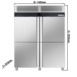 Морозильна шафа - 1,4 x 0,81 m - з 4 дверима з нерж.ст. GGM Gastro