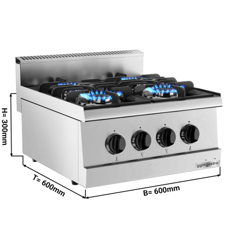 Плита газовая (4 конфорки / мощность: 12 кВт) GGM Gastro - 1