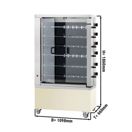 Гриль для курей електричний з склокерамікою з 11-ма рожнами для 66-ти курей GGM Gastro