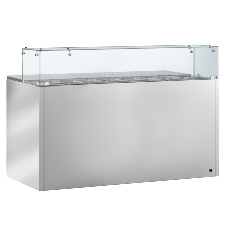 Холодильний стіл саладетта зі скляною вітриною PREMIUM 1,36 x 0,7 m / 3 двері / 368 л GGM Gastro - 8