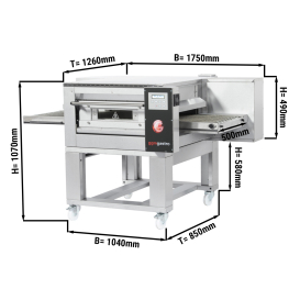 Печь для пиццы газовая, 1,26 х 1,75 м Конвеерная, Конвеерная