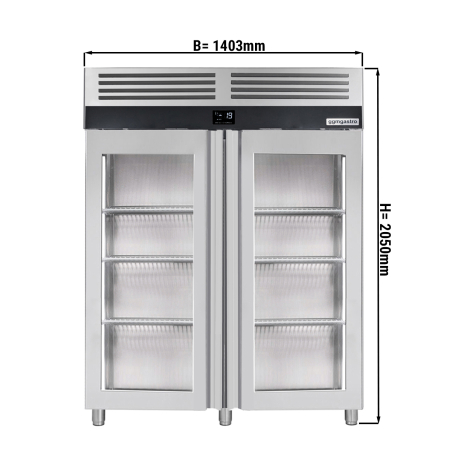 Морозильный шкаф - 1.4 x 0.81 m / объем: 1400 л / 2 стекл.двери GGM Gastro - 1