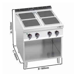 Плита електрична, 4 квадратних конфорок (14 кВт) GGM Gastro