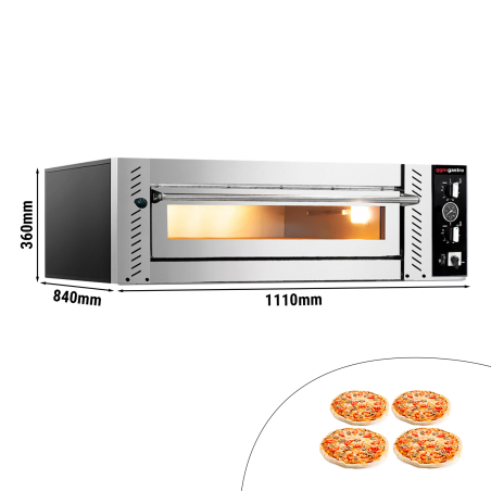 Електрическая печь для пиццы - 4х34 см - механическое управление - 1