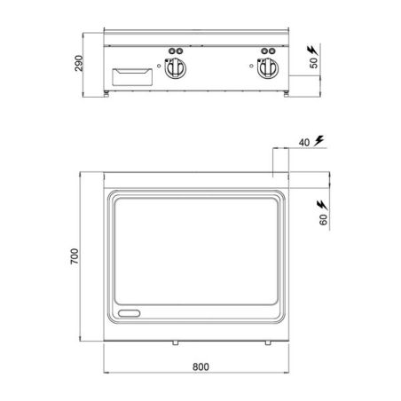 Поверхня жарова електрична - гладка (9,6 кВт) GGM Gastro - 4
