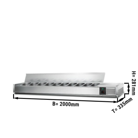 Настільна холодильна вітрина PREMIUM 2,0 x 0,34 m - для 10x 1/4 GN GGM Gastro - 1