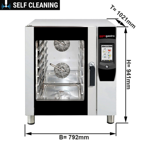 Конвекционная кондитерская печь - 6 x EN 60 x 40 см - Функция самоочистки GGM Gastro - 1