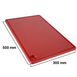 Дошка для нарізання з канавкою - 30 x 50 см - червоний GGM Gastro