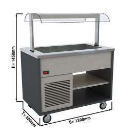 Холодильна витрина - 1,3 x 0,8 m - 3x GN 1/1 GGM Gastro