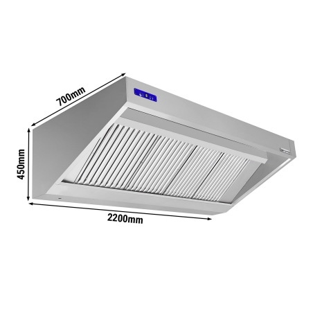 Зонт вытяжной пристенный 2,0 м (мотор, регулятор, фильтр, лампа) GGM Gastro - 2