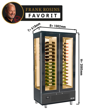 Холодильный шкаф для вина 1,0 x 0,61 (2 стекл.дверцы / вместимость: 120 б ) GGM Gastro - 1