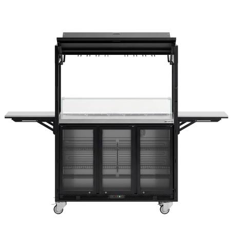 МОБИЛЬНАЯ КОКТЕЙЛЬНАЯ СТАНЦИЯ — С БАРНЫМ ХОЛОДИЛЬНИКОМ, РАБОЧЕЙ ПОВЕРХНОСТЬЮ, СТЕКЛЯННОЙ ВИТРИНОЙ И СВЕТОДИОДНЫМ ОСВЕЩЕНИЕМ GGM Gastro - 5