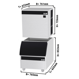 Льодогенератор з контейнером - кубик - 450 kg/ 24 h GGM Gastro