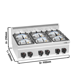 Плита (газовая / 6 конфорки / автоподжиг) GGM Gastro
