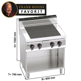 Плита електрична з квадратними конфорками (12 kW) GGM Gastro